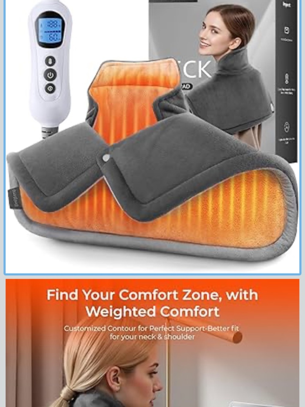 Electric heating pad for Neck & Shoulder Heating Wrap weighted instant heating